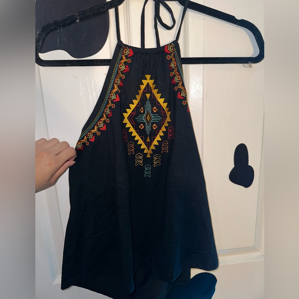 Embroidered Halter Top